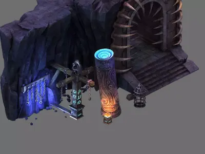 Stone Blood Birds - Entrance Gate 10 3D model