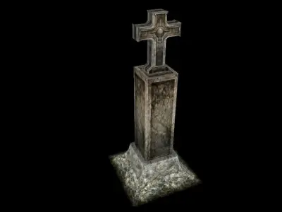 Cross stone Free low-poly 3D model
