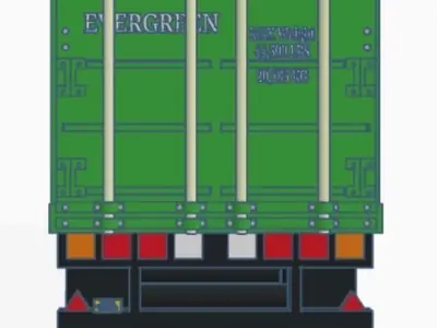 Container Trailer Evergreen 3D model