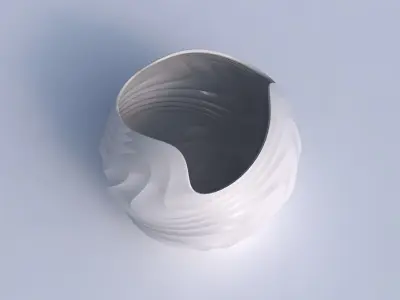 Bowl Spheric wavy with curved horizontal sections 3D print model