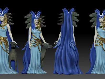 Hecate Goddess Statue  3D print model