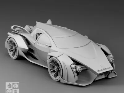 Futuristic sport car 1 3D print model