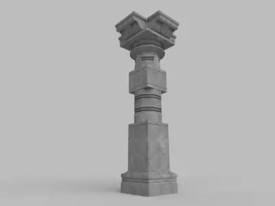 Ancient Stone Pillar Low-poly 3D model