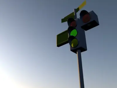 3D Traffic Light Model Free 3D model