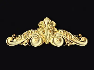 Central decor ornament for furniture 3D model 851