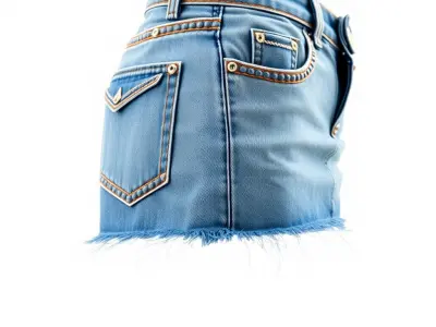 Denim Shorts Model Pack with PBR Textures Low-poly 3D model