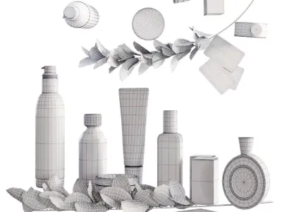 Decorative set with cosmetics 3D model