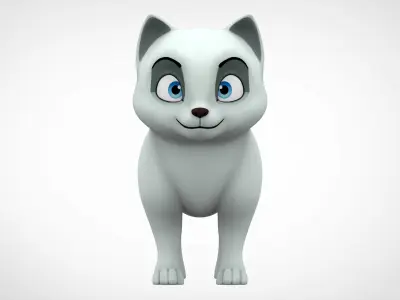 Arctic Fox Low-poly 3D model