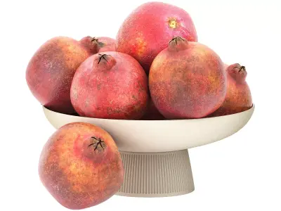 bowl of pomegranate fruit 3D model