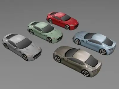 Aston Martin AMV8 Low-poly 3D model