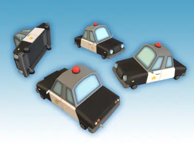 Police car Low-poly 3D model