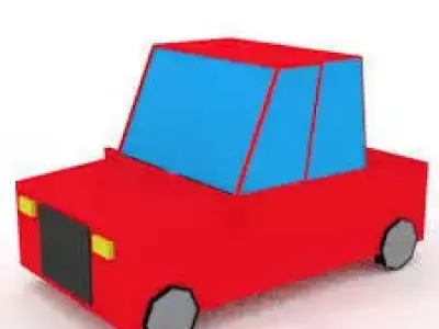 Poly Car Red Free low-poly 3D model
