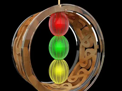 Chinese red lantern 3D model 15