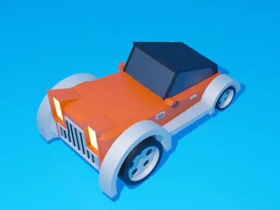 Cartoon low poly Car  Low-poly 3D model