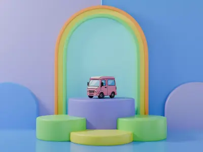 Pink truck 3D 3D print model