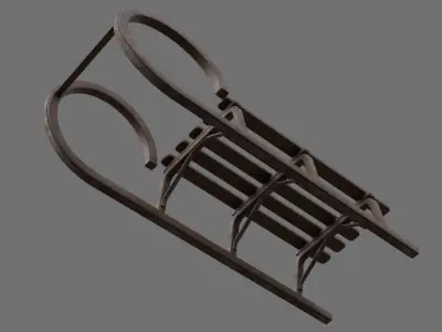 Sled 2B Low-poly 3D model