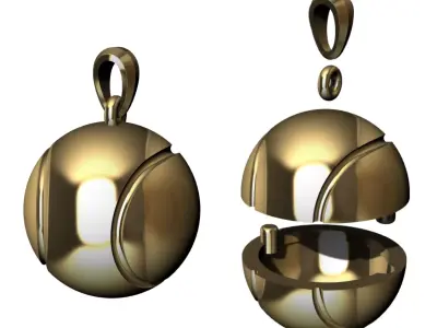 Tennis Ball Hollow Pendant   3D print model