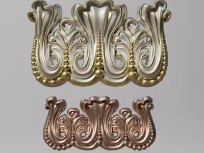 Carved pilaster Low-poly 3D model