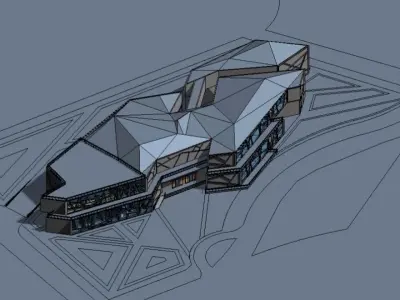 CULTURAL CENTER -compelete revit project -P2 3D model
