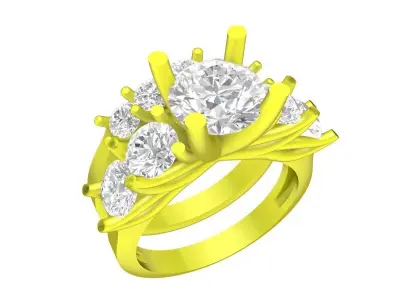 7051 luxury hongkong diamond women ring 3D print model
