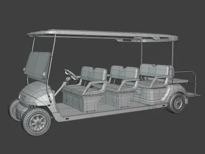 Generic Ultra Large Golf Cart - Electric Sport Vehicle - Blender Low-poly 3D model