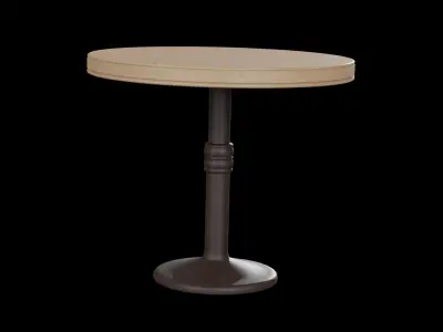 Round Sienna Dining Table pine wood Low-poly 3D model