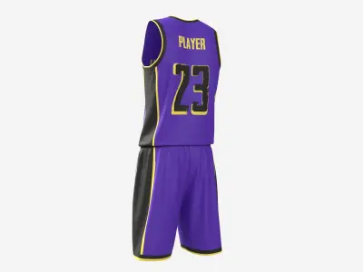 Basketball Uniform Set Purple 3D model