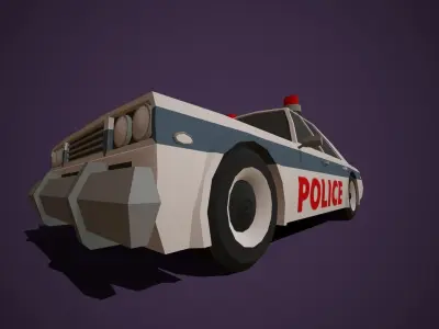 Police Car  Low-poly 3D model