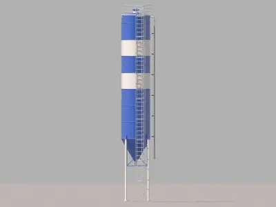 Cement silo - 79 m3 Low-poly 3D model