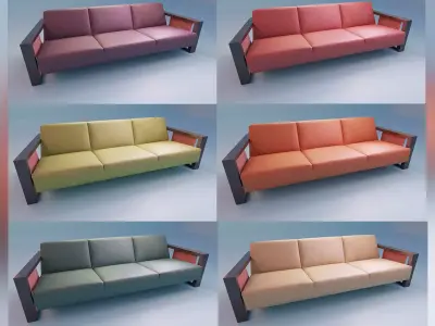3D Studio Couch Low-poly 3D model