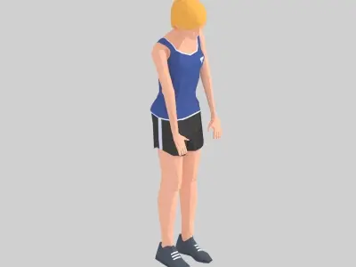 Slope  Exercise Woman Animation Low-poly 3D model