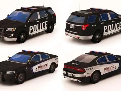 Vehicle-Pack-2 ford pickup truck Low-poly 3D model