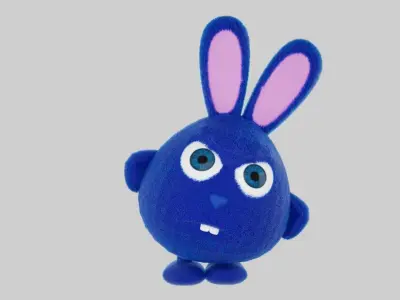 cute bunny family Low-poly 3D model