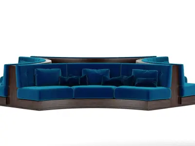 Booth Seating Round Sofa for Luxury Restaurant Lounge Cafe  3D model