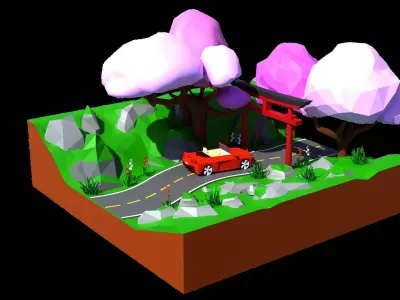 Land H7 Low-poly 3D model