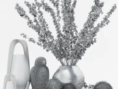 Decorative set with a ceramic beast 3D model