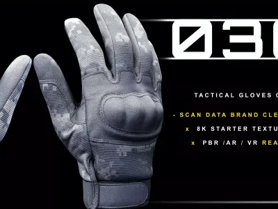 Tactical Gloves 030 Low-poly 3D model