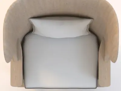 Formations Wooden Barrel Wing Chair 3D model