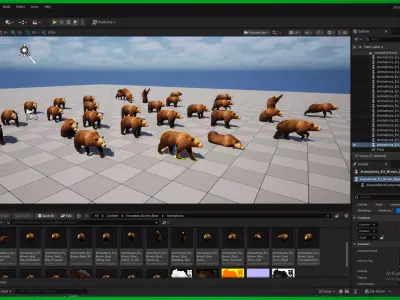 European Brown Bear Low-poly 3D model