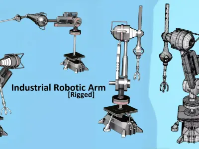 Robotic Arm with Claw Rigged 3D Model 3D print model