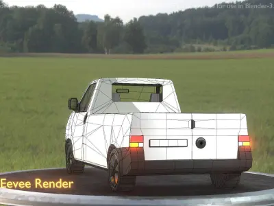 City Car 17 Utility Transporter Pickup 3500 Type-C White Low-poly 3D model