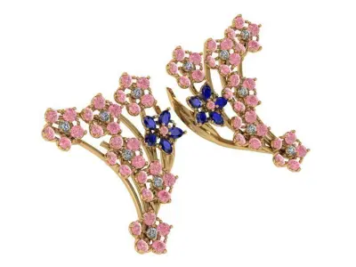 Flower Earring 2948 3D print model