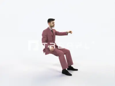 Posture 20F Driver Driving Sitting Elegant BusinessMan Low-poly 3D model