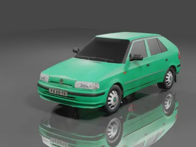 SKODA FELICIA LOW POLY car Low-poly 3D model