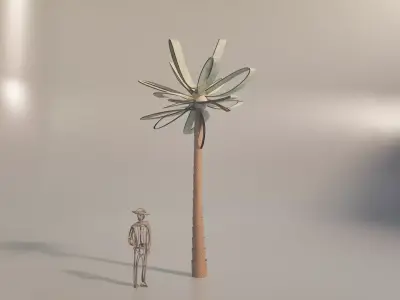 Conceptual palm tree S1Av1 Low-poly 3D model