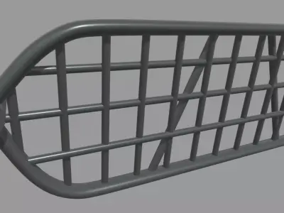 Front Bumper Bull Bar 01 Low-poly 3D model