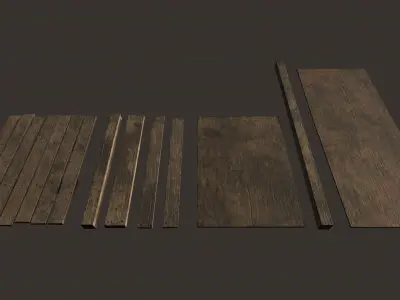 Old Plywood Set RC Free low-poly 3D model