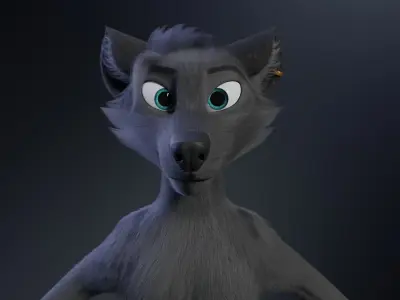 Fenrir Anthro Wolf 3D model