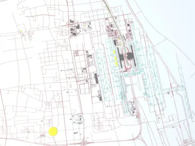 Shanghai Pudong PVG Airport Roads Buildings and Public Transport 3D model