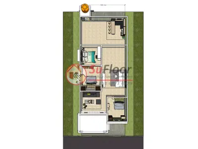 House 7x17m code 614 - Sketchup 3D model 3D model 3D model